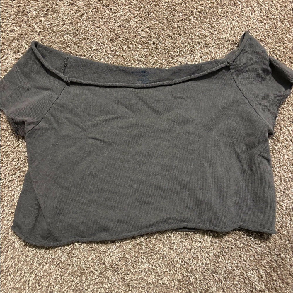Navy blue off shoulder crop top